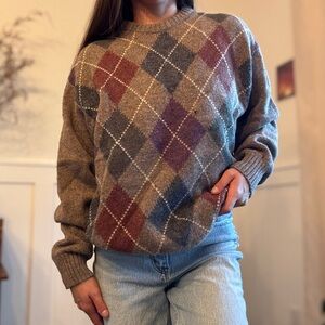 Vintage Wool Argyle Sweater